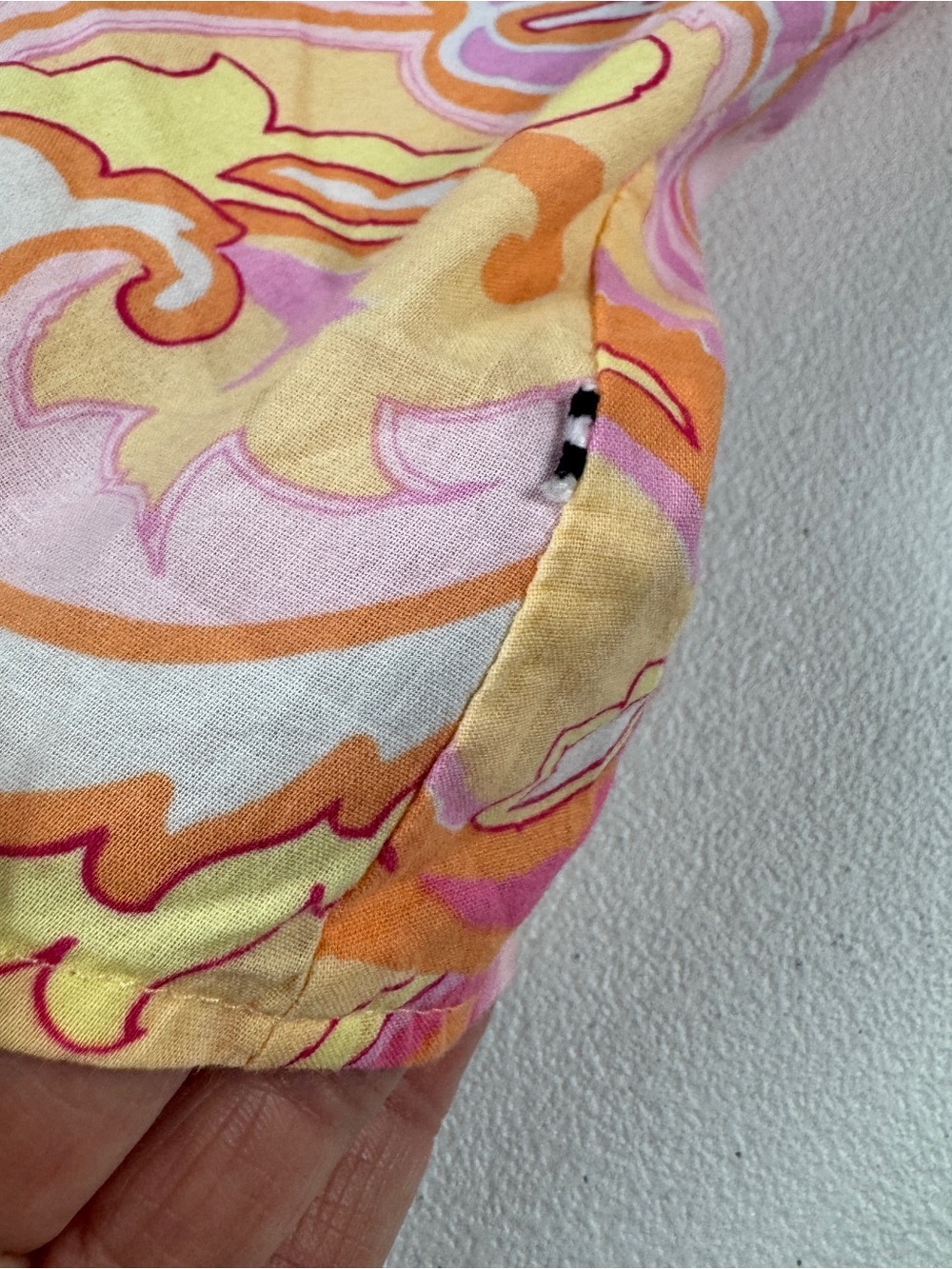 Izod Button Down Shirt Womens M Medium Short Sleeve V Neck Yellow Pink Orange‎ - Picture 7 of 8